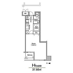 グランアベニュー栄 1Kの間取図画像