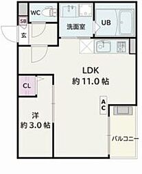 Jack sambanIV 1LDKの間取図画像