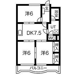 カーサ吹上 3DKの間取図画像