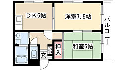 CS極楽 2LDKの間取図画像