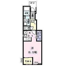 ジュネス 1Kの間取図画像