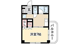 ユングハイム小幡 1Kの間取図画像