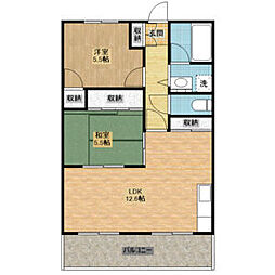 宝グランドハイツ 2LDKの間取図画像