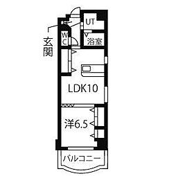 第13オオタ 1LDKの間取図画像