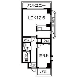 音羽壱番館サカエ 1LDKの間取図画像