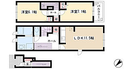アネックスパークハイツ 2LDKの間取図画像