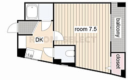 今池七福ビル 1DKの間取図画像