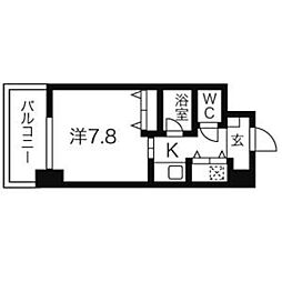 AXIS桜通内山 1Kの間取図画像