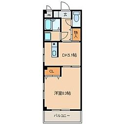 オータム・ライト5 1DKの間取図画像