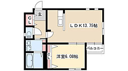 ダ・ヴィンチ吹上 1LDKの間取図画像
