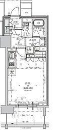 オープンレジデンシアTHEMIDFORT ワンルームの間取図画像
