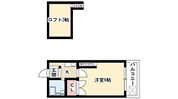 リエス高針 1Kの間取図画像