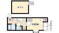 リバティー川名 1Kの間取図画像