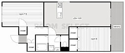 高杉ハイツ丹羽 2LDKの間取図画像