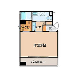 グランデ浄心 1Kの間取図画像