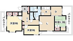 三旺マンション第2社台 3LDKの間取図画像