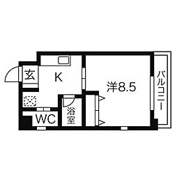 E-House 1Kの間取図画像