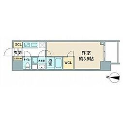 スリーアイランドタワー久屋大通 1Kの間取図画像
