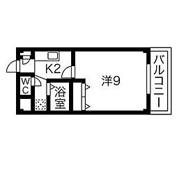 プチメゾン稲生2 1Kの間取図画像