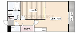 プリマヴェーラ 1LDKの間取図画像