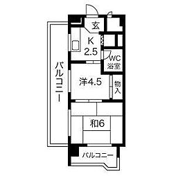 トラスト山王 2Kの間取図画像