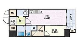 エステムコート名古屋新栄4ネスト 1DKの間取図画像