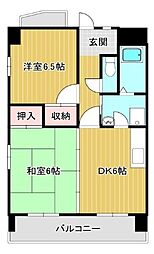 リーブ田の上 1LDKの間取図画像