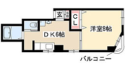 メゾン覚王山 1DKの間取図画像