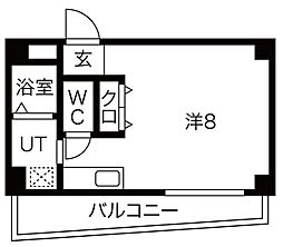 メゾンサンイースト ワンルームの間取図画像