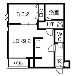 GrandticD 1LDKの間取図画像