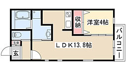グランレーヴ吹上 1LDKの間取図画像