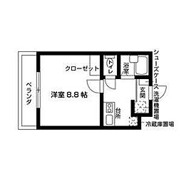 セルシオン池下 1Kの間取図画像