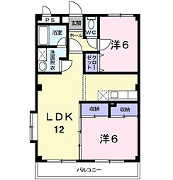 エスポア信和 2LDKの間取図画像