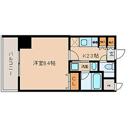 グランルージュ栄2 1Kの間取図画像