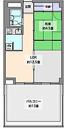 第4菊屋ビル 2LDKの間取図画像