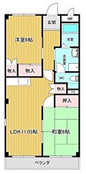 レジデンス香久山 2LDKの間取図画像