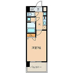 UURコート名古屋名駅 1Kの間取図画像
