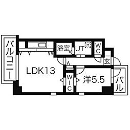 リーヴァストゥーディオ丸の内 1LDKの間取図画像