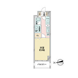 RESIDIA東桜 1Kの間取図画像