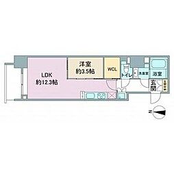 スリーアイランドタワー久屋大通 1LDKの間取図画像