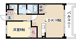 ル・ポール元八事 1LDKの間取図画像