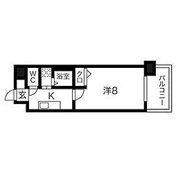 リアライズ記念橋 1Kの間取図画像