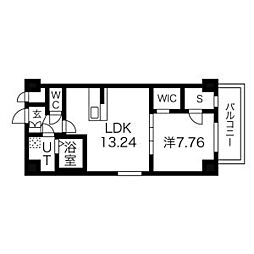グランドソレイユ伝馬 1SLDKの間取図画像