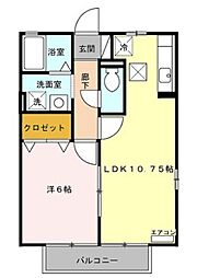 エスポワール 1LDKの間取図画像