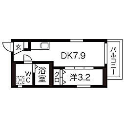 ソリッド新栄 1LDKの間取図画像
