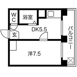 藤見ケ丘ASビル 1DKの間取図画像
