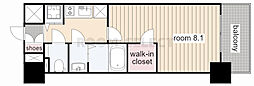 プレサンスジェネ丸の内 1Kの間取図画像