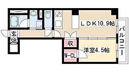 エステムプラザ名古屋丸の内 1LDKの間取図画像