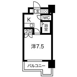 パルティール千種 1Kの間取図画像