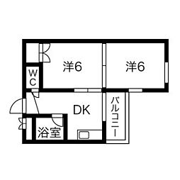 丸の内中駒ビル 2DKの間取図画像